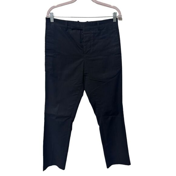 Marni Belt Loops Button Casual Straight Flat Front Trouser Pants Black Size 48
